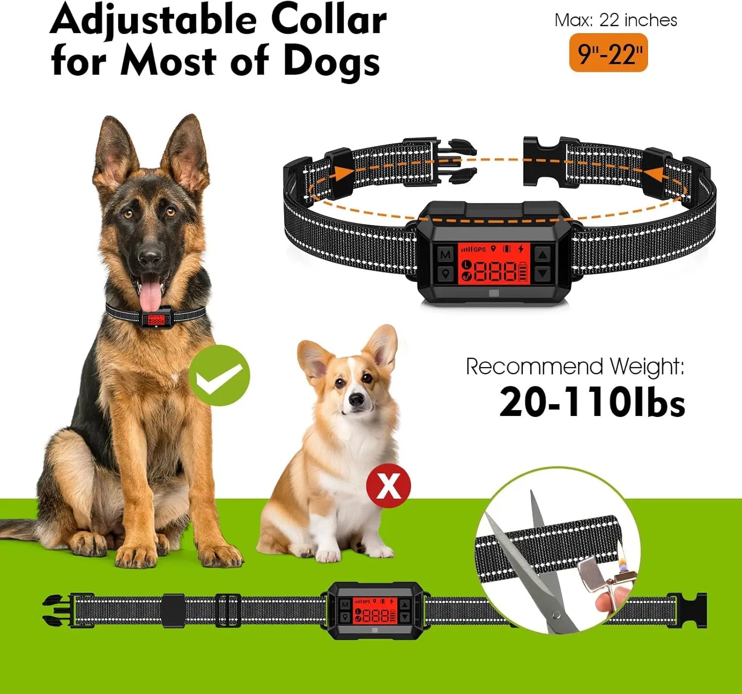 【Newyear2026】Electric Fence for Dogs, Dog Training Collar Outdoor GPS Fence System Waterproof Wireless Fence for Dogs Adjustable Warning Strength Radius 33-999 Yards Rechargeable Smart Pet Containment System for Dogs