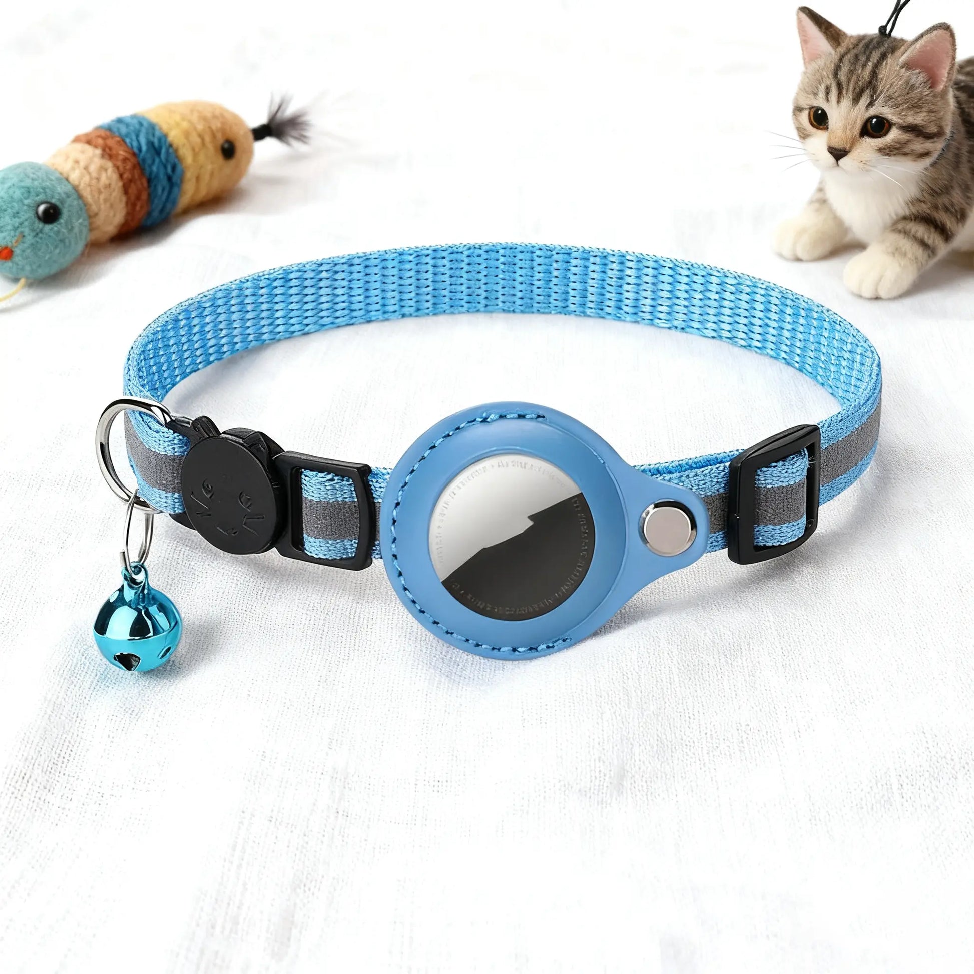 Reflective Collar Waterproof Holder Case for Airtag Air Tag Airtags Protective Cover Cat Dog Kitten Puppy Nylon Collar