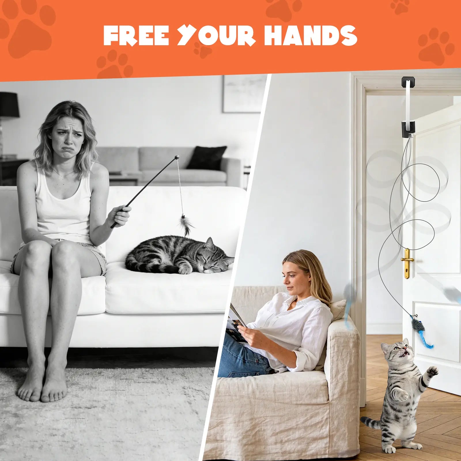 Minmin'S House Rechargeable Electric Cat Teaser with Remote – Interactive Door Clip Teaser for Cats, 2 Motion Modes (360° Spin & Irregular Jumping), Smart Auto Cat Toy for Exercise & Fun Tiktokshopspringglowup