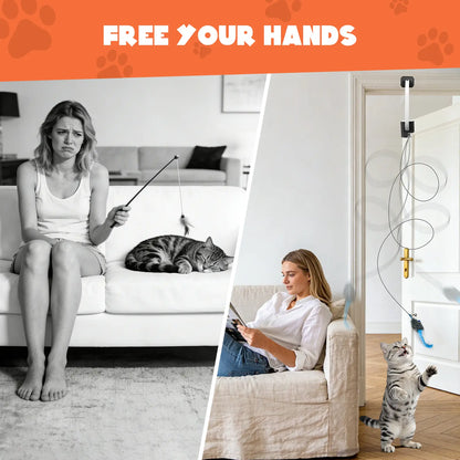 Minmin'S House Rechargeable Electric Cat Teaser with Remote – Interactive Door Clip Teaser for Cats, 2 Motion Modes (360° Spin & Irregular Jumping), Smart Auto Cat Toy for Exercise & Fun Tiktokshopspringglowup