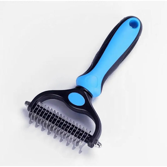 Stainless Steel Double-Sided Pet Detangling Comb - 1 PCS Dog & Cat Grooming Shedding Brush, Hair Care Products with Optimal Blade Spacing for Reducing Matting and Fur Removal