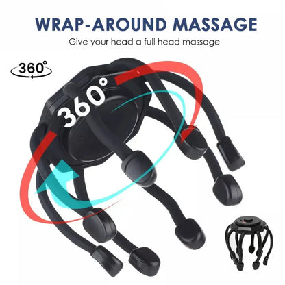 Electric Smart Head Massager, Rechargeable Scalp Massager, 3-Speed Vibration Massage, Portable Home Head Massage Tool