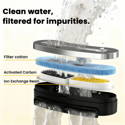 Geoorood Cat Water Fountain Cordless, 101Oz/3L Wireless Pet Water Fountain for Indoor Cats, Battery-Operated Cat Drinking Fountain with Motion Sensor, Ultra-Quiet Pump, Bpa-Free