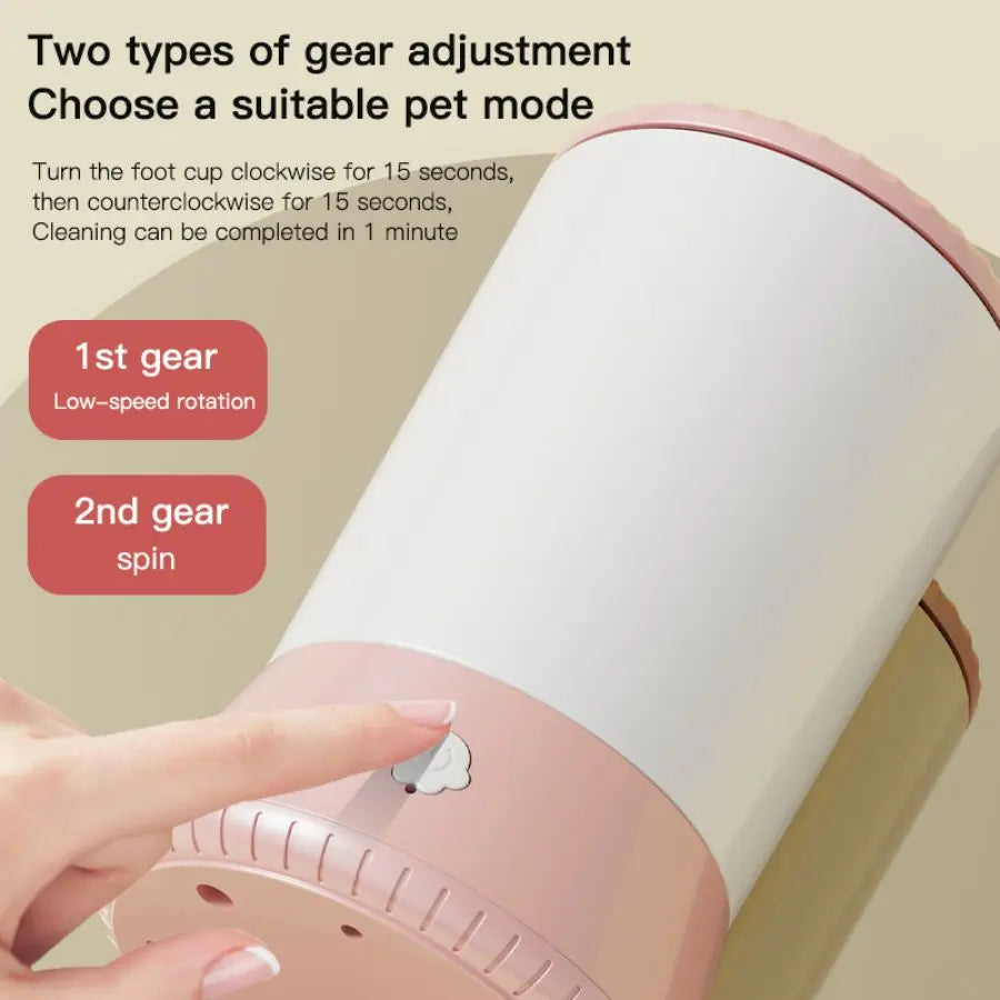 Paws Portable Automatic Dog Paw Cleaner with Free Towels - USB Rechargeable and Safe for Muddy Claws
