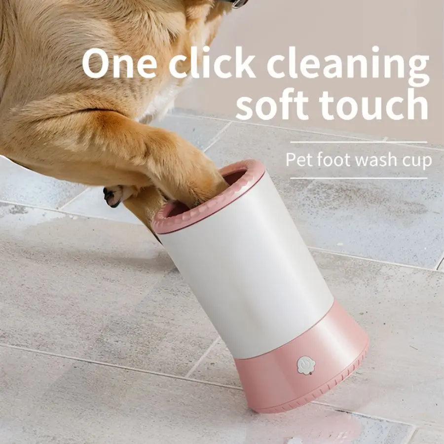 Paws Portable Automatic Dog Paw Cleaner with Free Towels - USB Rechargeable and Safe for Muddy Claws