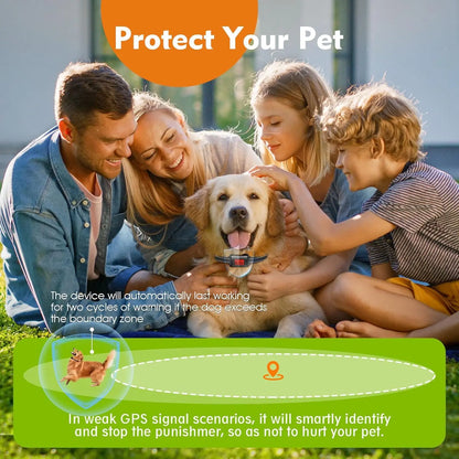 【Newyear2026】Electric Fence for Dogs, Dog Training Collar Outdoor GPS Fence System Waterproof Wireless Fence for Dogs Adjustable Warning Strength Radius 33-999 Yards Rechargeable Smart Pet Containment System for Dogs