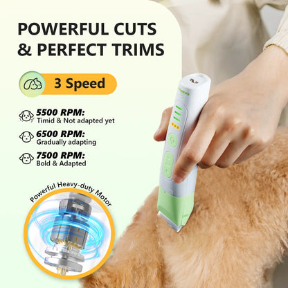 [Juggler] Fuzzyfix 4 in 1 Dog Grooming Kit , Cordless Cat Paw Trimmer Dog Nail Grinder, for Cat Matted Hair and Small Dogs Thick Coats