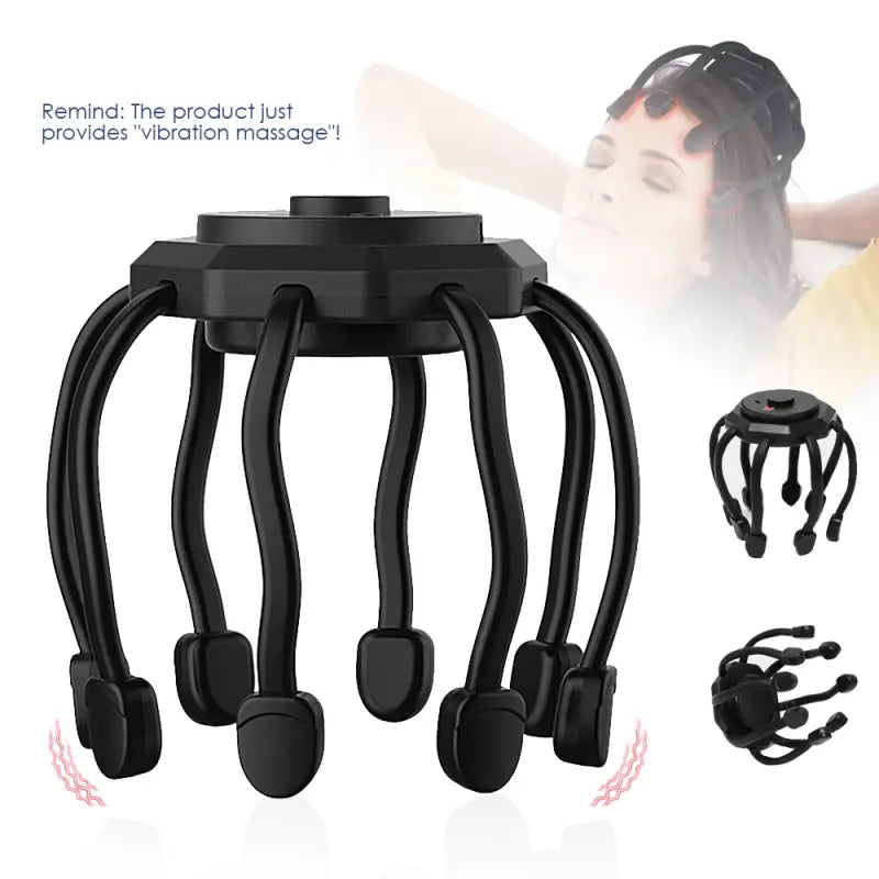 Electric Smart Head Massager, Rechargeable Scalp Massager, 3-Speed Vibration Massage, Portable Home Head Massage Tool
